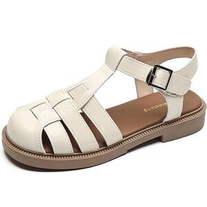 Amazon Cream and Tan Women's Sandals